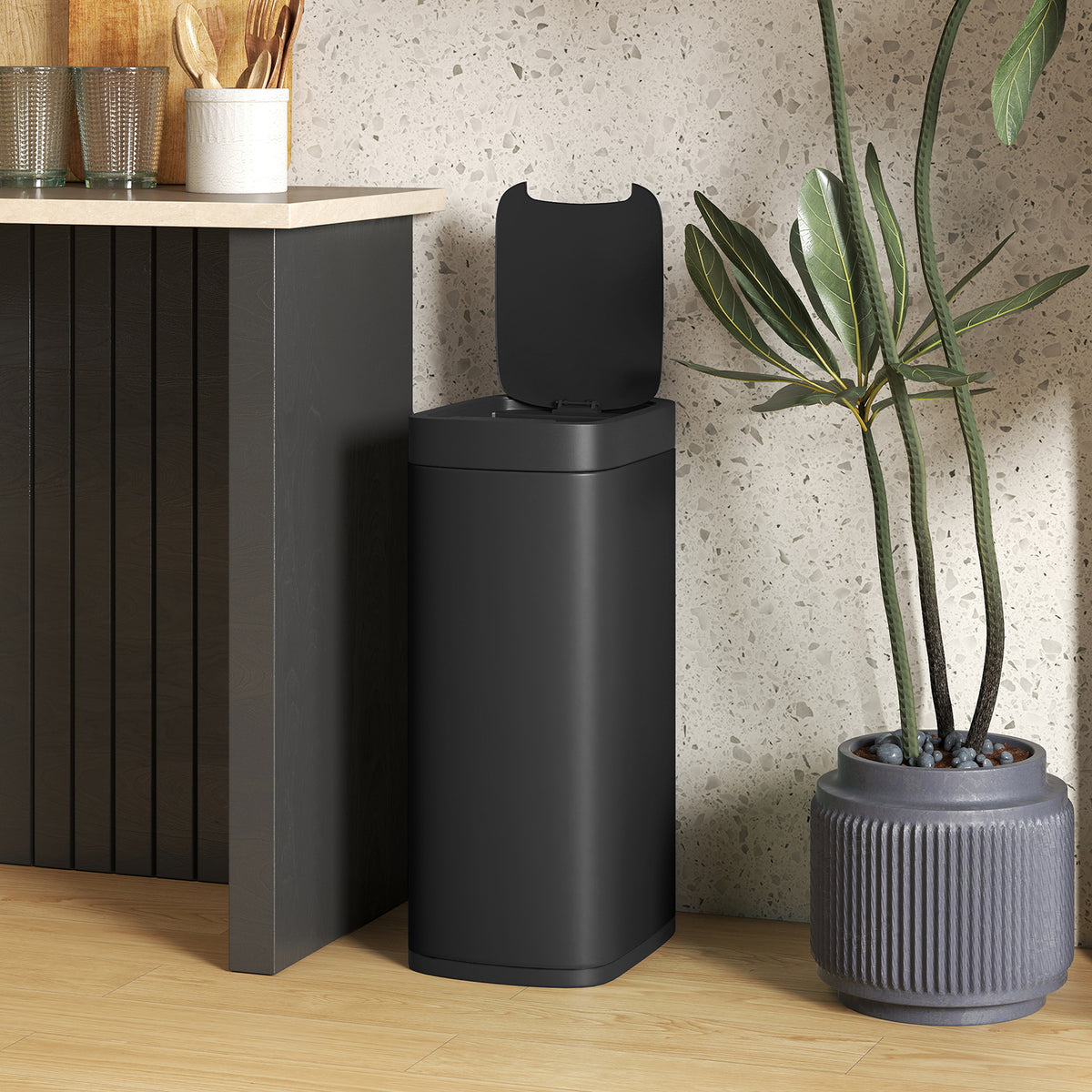 50L sensor trash can, touchless kitchen waste bin with motion sensor, fingerprint-resistant (7)