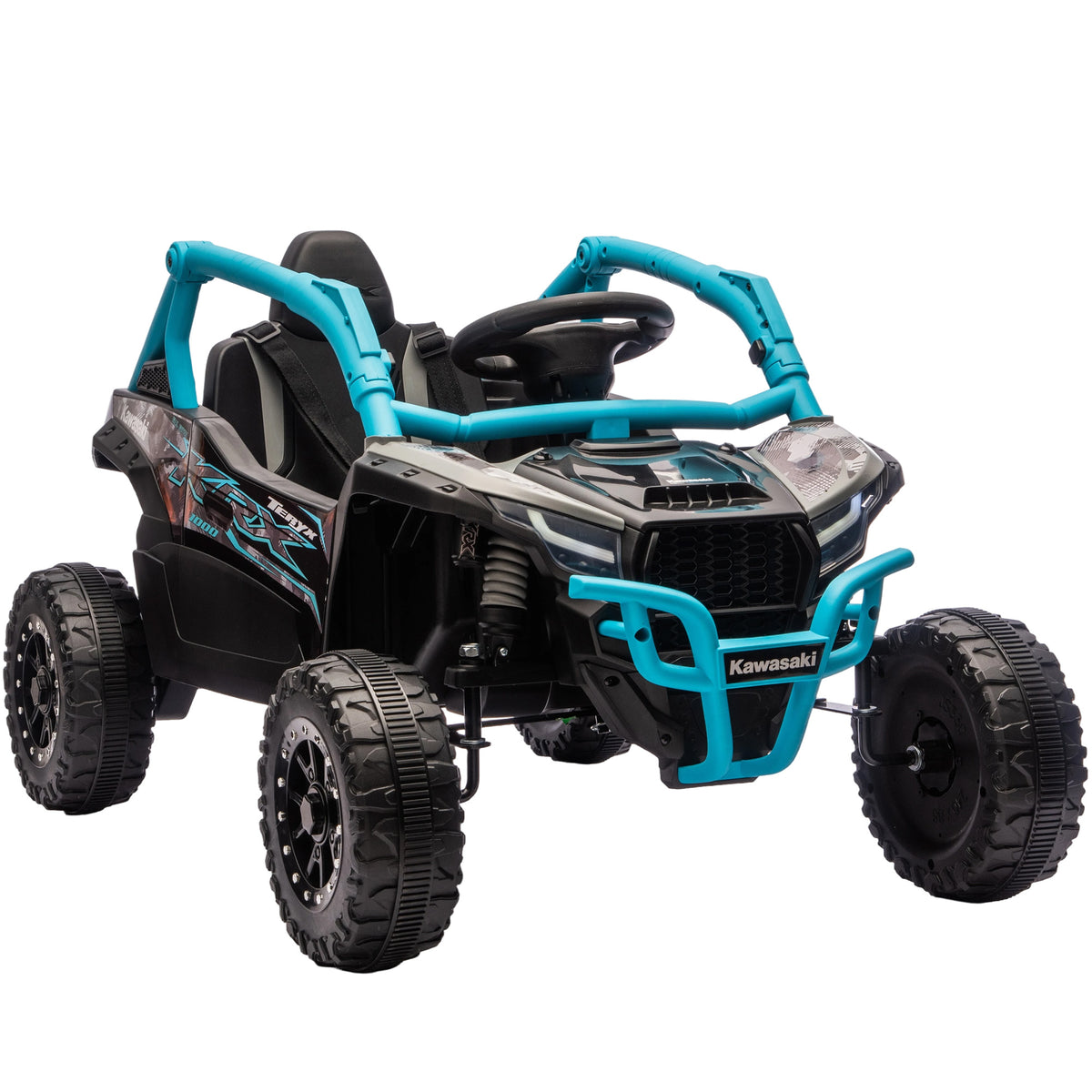 12V Electric Ride-On ATV for Kids, Remote Control, LED Lights, Music, Horn, for Children Aged 3-8, Blue