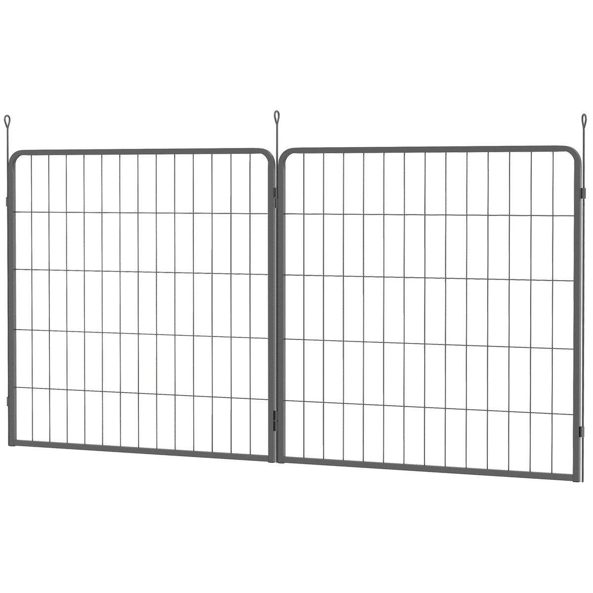 2-piece extension set for puppy playpen, dog fence panels, pet play area, steel puppy fence, grey