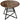 Dining table for 4 people, 100 cm round industrial kitchen table with storage shelf, wood-look tabletop, rustic
