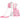 5-in-1 children's slide set, telescope, basketball hoop, HDPE, plastic, pink+white
