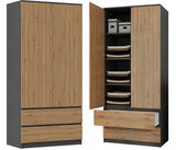Kleiderschrank Malwa SS-90 ANTHRAZIT ARTISAN