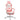 Gaming chair with cat ears, reclining backrest, retractable footrest, up to 120 kg, pink/white