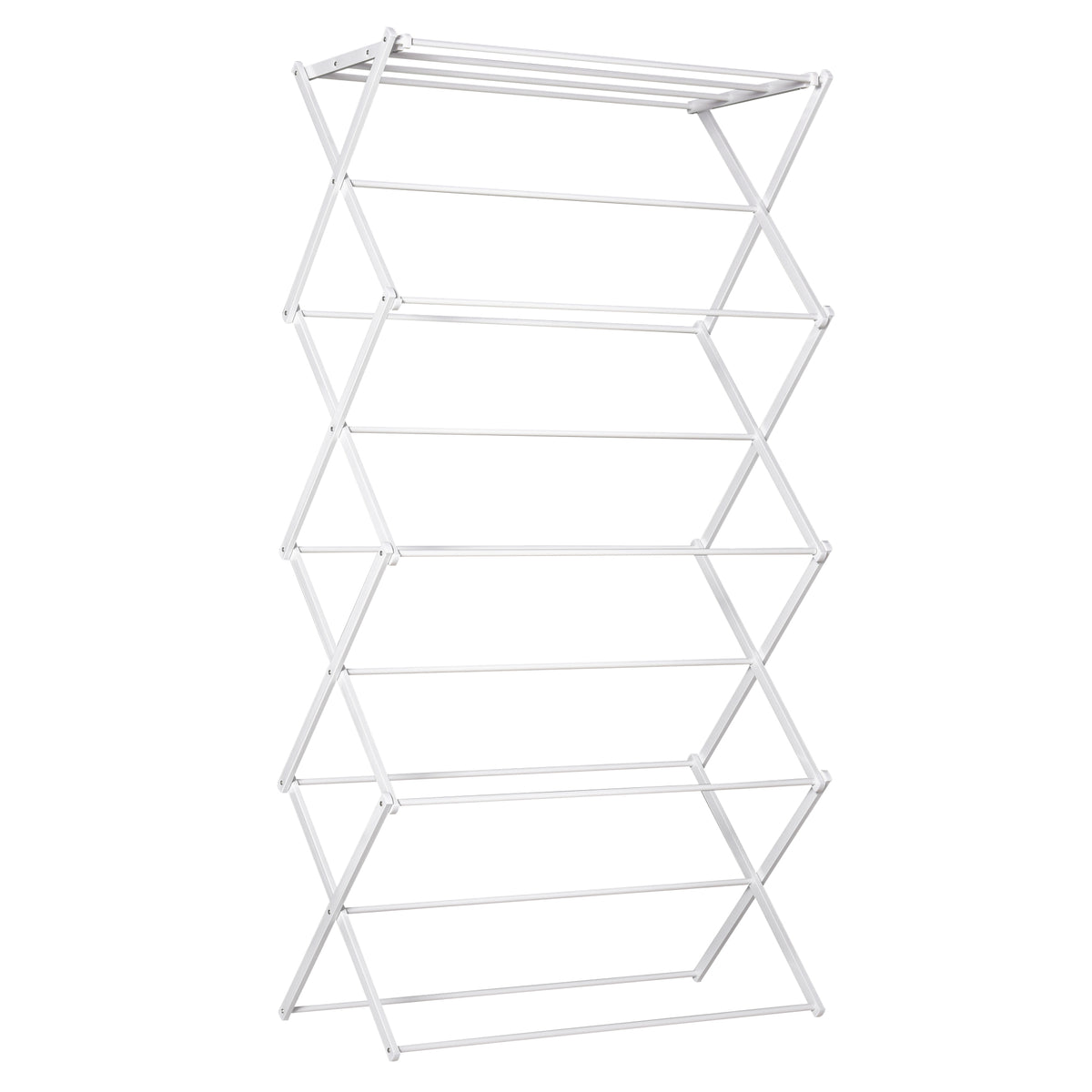 Foldable laundry rack, 8-tier drying rack, tower dryer, tower laundry rack, drying stand, metal/plastic, white