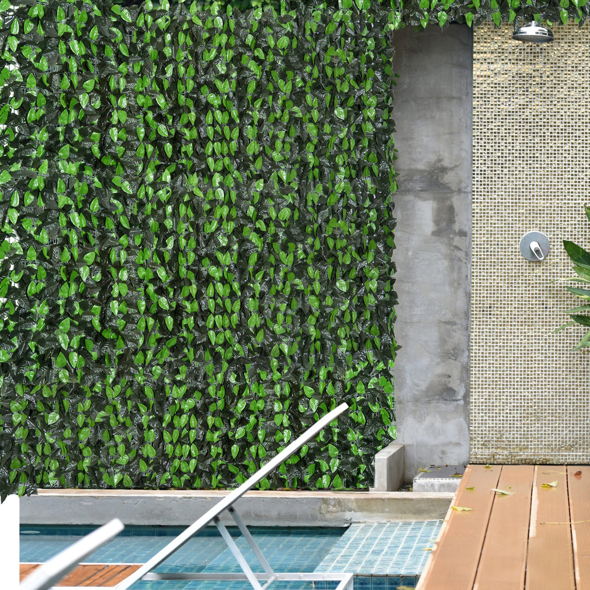 Artificial hedge, artificial plant, climbing plant, outdoor decoration, realistic look, 300 cm × 100 cm, dark (2)