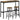 Bar table with 2 chairs in industrial design, 3-piece bar set with table and bar stools, industrial design