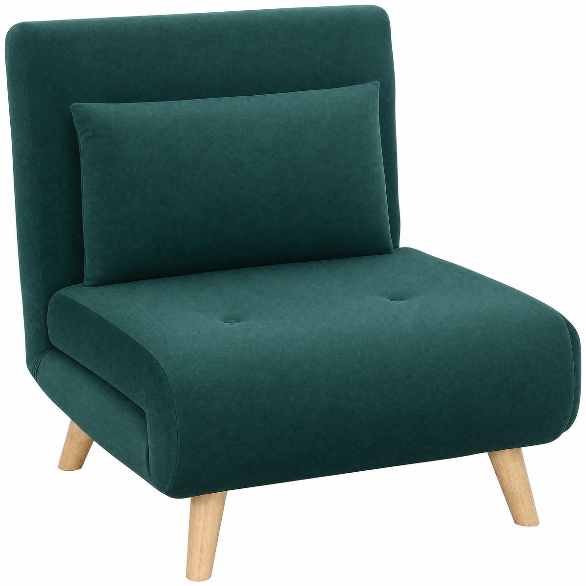 3-in-1 Sleeper Chair, Folding Chair with Sleeping Function, Adjustable Click-Clack Backrest, Dark Green