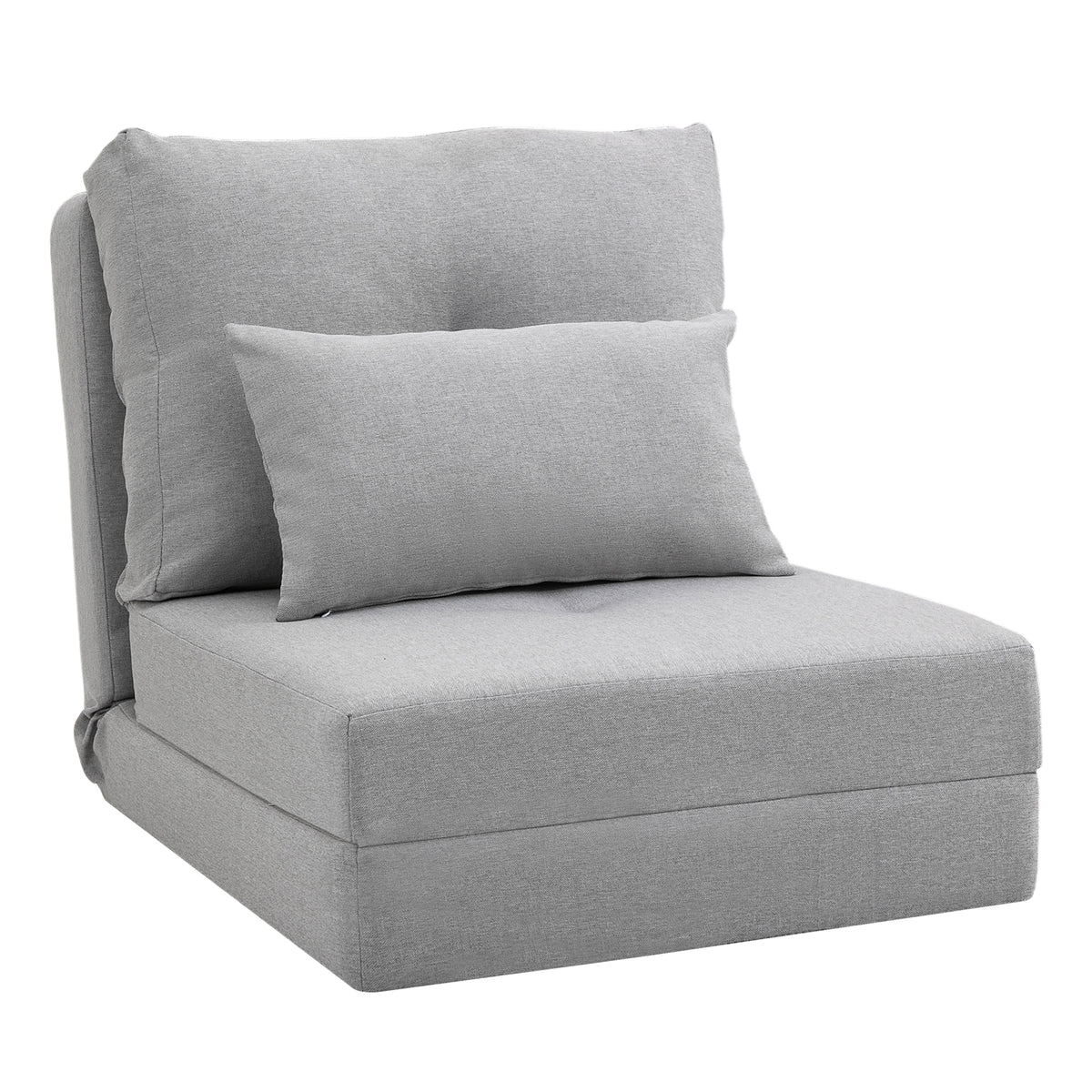 Floor Chair Folding Mattress Sleeping Mat, 2-in-1 design, removable cushion, 60 x 80 x 56 cm, grey