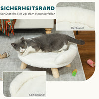 Pet bed for cats and dogs up to 5kg/30cm, washable plush cover, cream white, 47 x 40 x 20 cm (7)