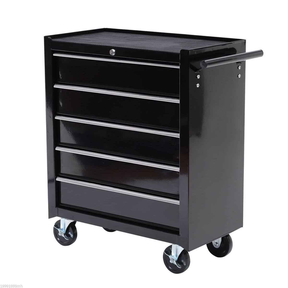 Tool box, tool cabinet, mobile, 5 drawers, steel, black