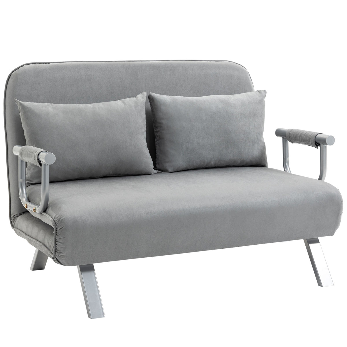 Sofa bed, double sofa, guest bed, including 2 cushions, gray