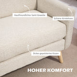 Two-seater sofa, comfortable, 134x71x82 cm, beige (5)