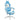Gaming chair with cat ears, tiltable backrest, retractable footrest, load capacity up to 120 kg, lake blue