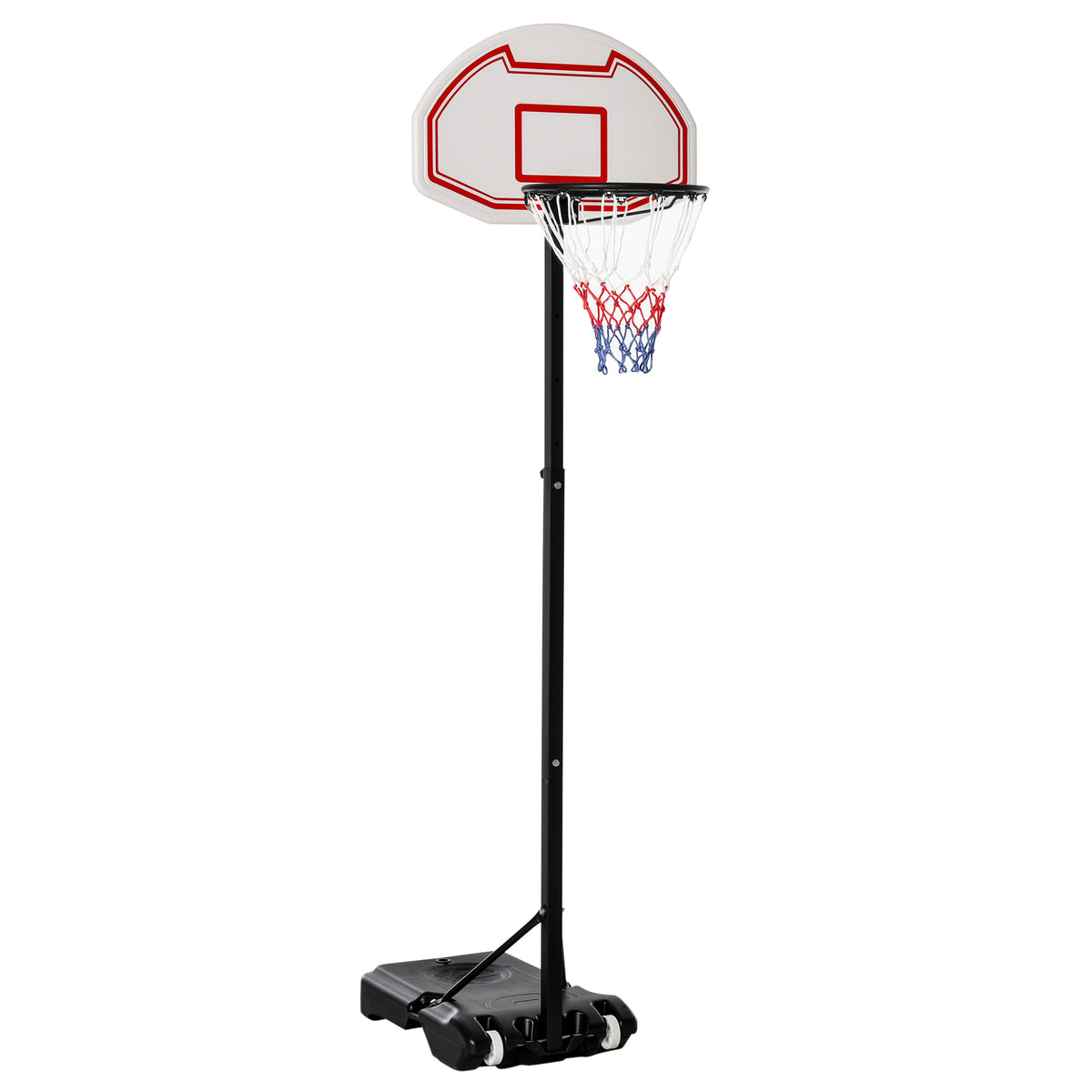 Outdoor Basketball Hoop with Wheels, Height Adjustable 155-210 cm, Portable Basketball Stand with Wheels