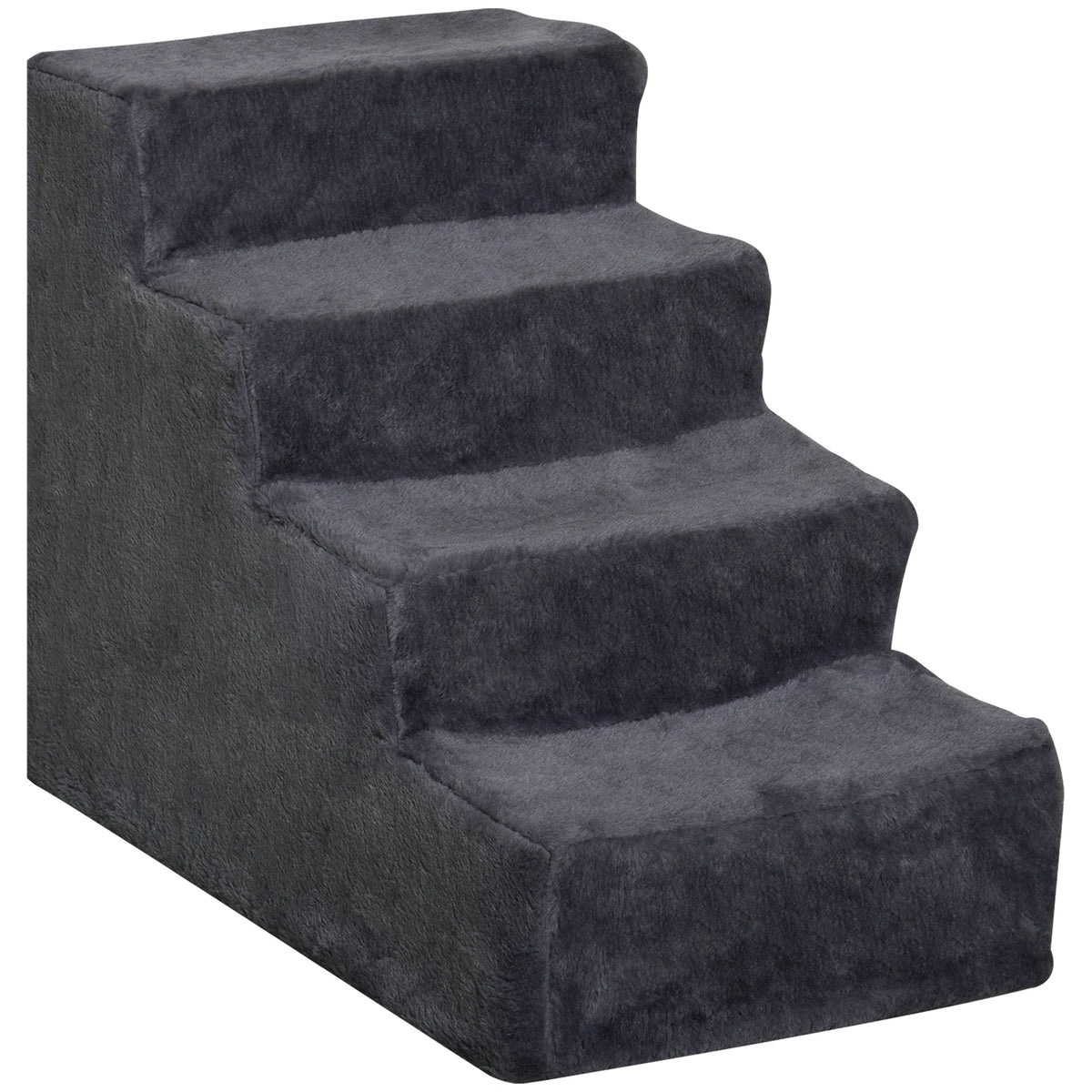 4-Step Dog Stairs, Removable Cover, For Small Dogs, 44 cm, Dark Grey