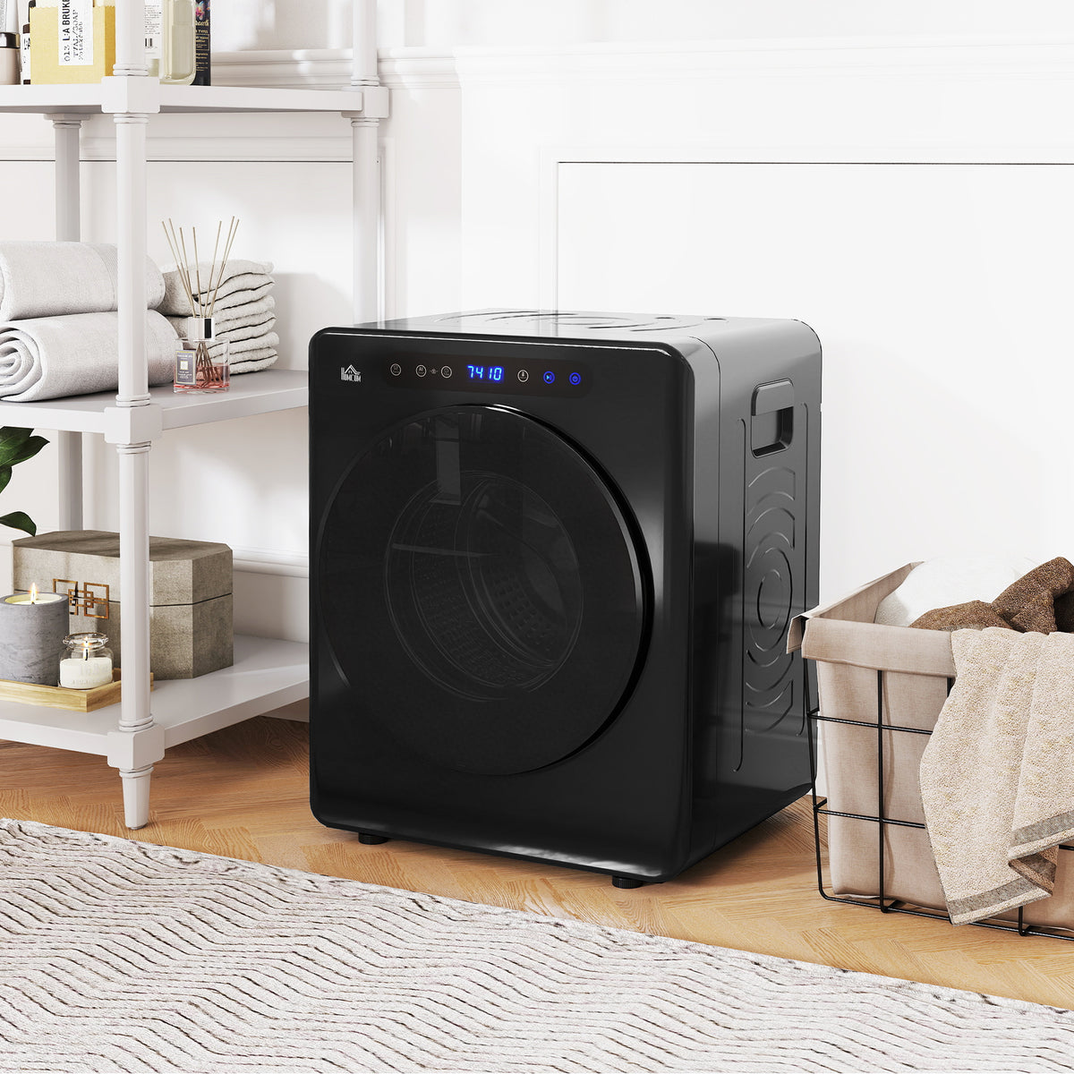 Tumble dryer, 6 programs, 40-60℃, 5 kg capacity, compact, touch control, black (2)