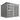 Metal shed for garden tool storage, with window, wide door, 260 x 177 x 190 cm, light grey