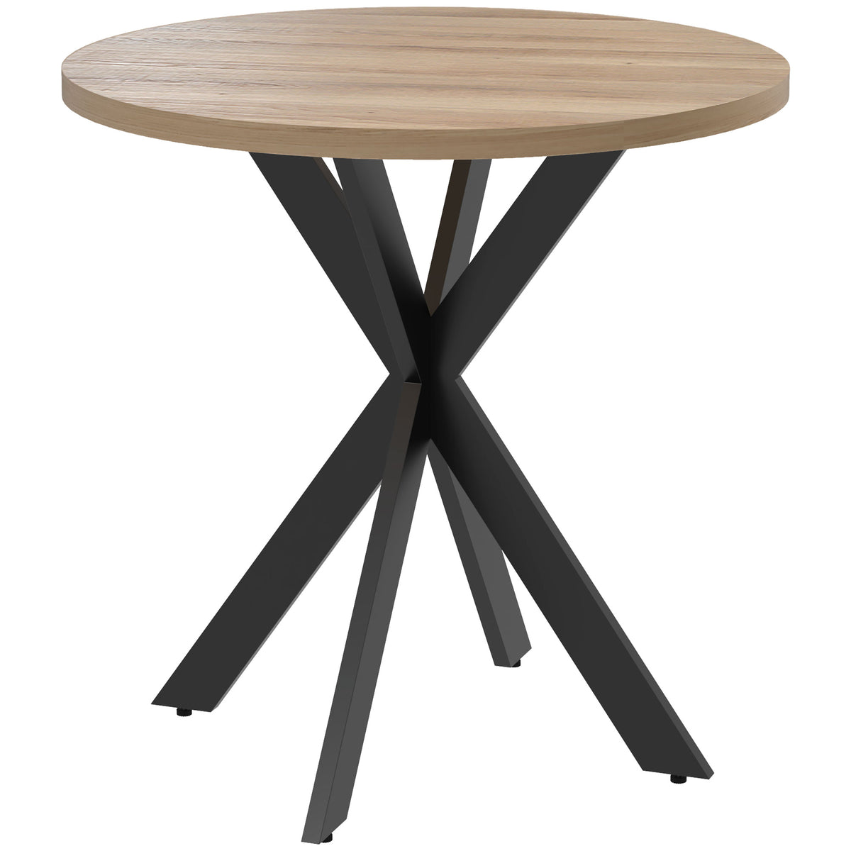 Dining table 75 x 75 cm round kitchen table for 2-4 people modern dining table with spider base brown