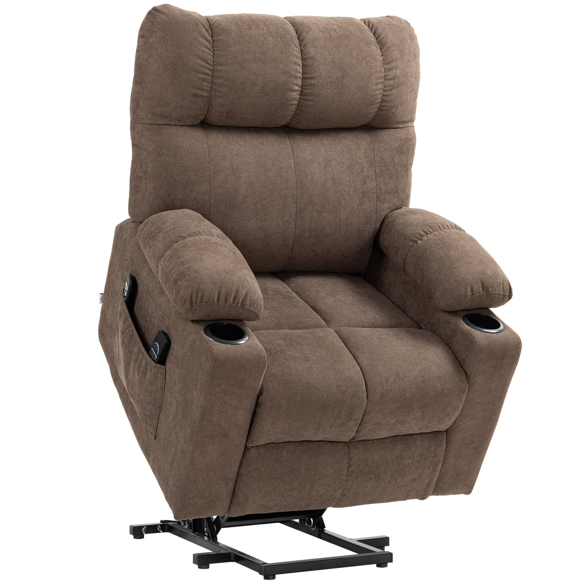 Recliner with lift assist, electric, 90x75x100cm, brown