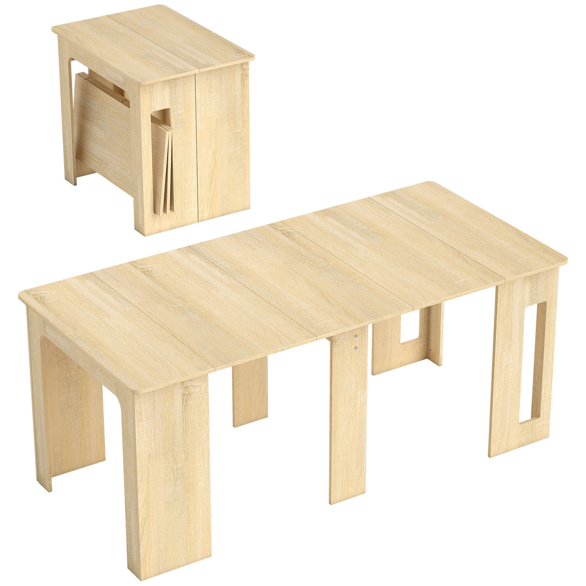 Dining table, folding table, extendable kitchen table, dining room table, chipboard, 60-180 x 85 x 75 cm