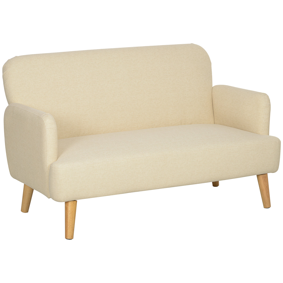 Two-seater sofa, compact, skin-friendly upholstery, up to 240 kg, 130x74x79 cm, cream white
