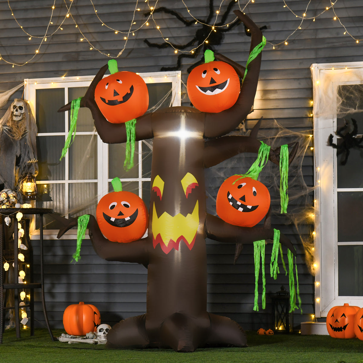 Inflatable Haunted Tree Pumpkin Halloween Decoration Figure Air-blown Figure with LED Lighting, Polyester (2)