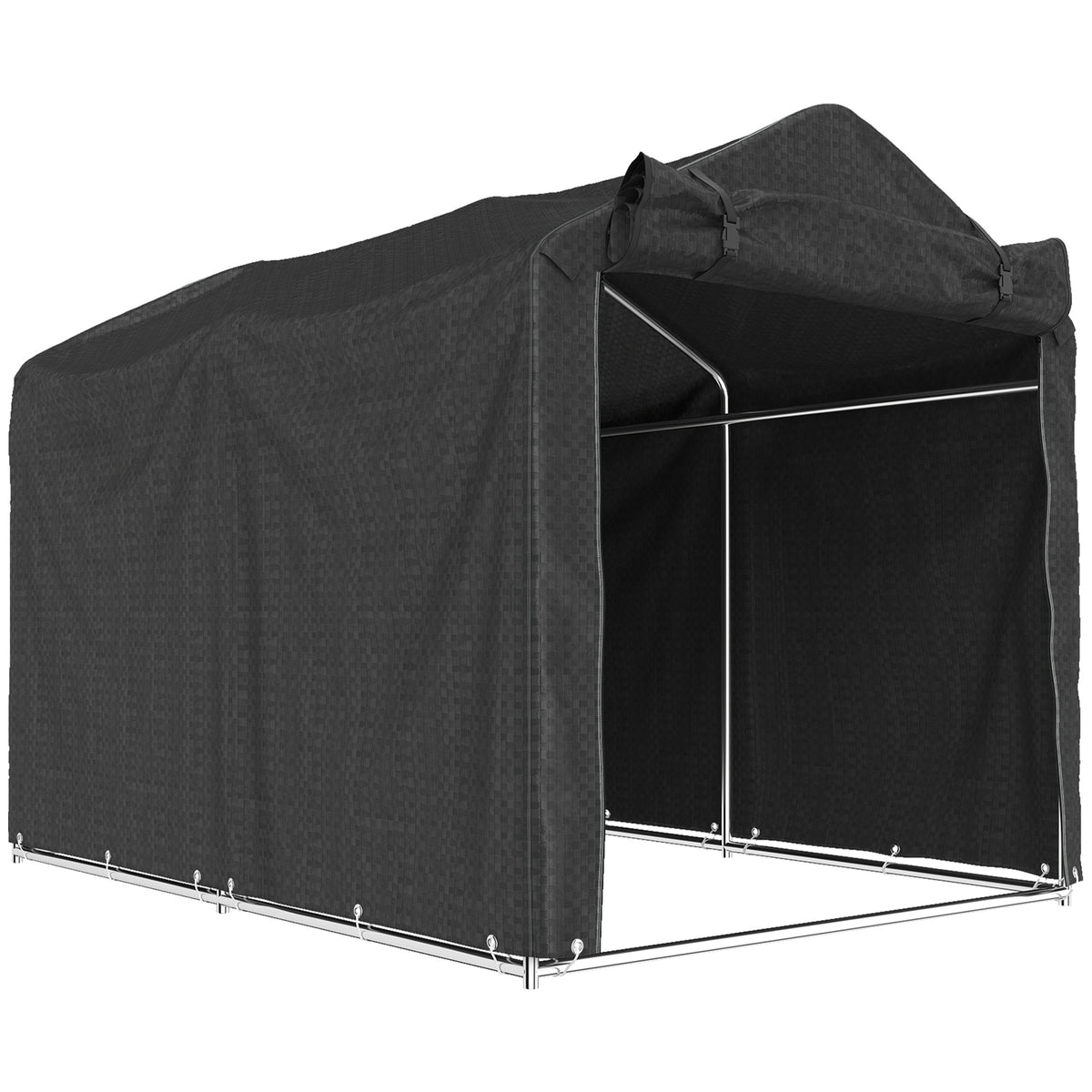 Garage tent, waterproof tent garage with door, UV-resistant 220 x 157 x 165 cm black