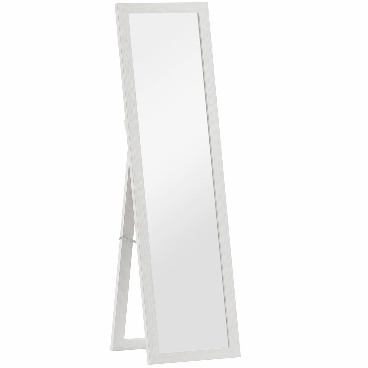 Floor mirror, full-length mirror with stand, free-standing wall mirror, 37 x 157 cm, white