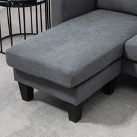 L-shaped corner sofa, reversible chaise longue, upholstered sofa, dark grey (9)