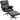 Adjustable recliner with footstool, faux leather upholstery, height-adjustable headrest, metal base, black