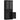 Kitchen cabinet, sideboard, acrylic front, drawers, 76 x 40 x 182.5 cm, black
