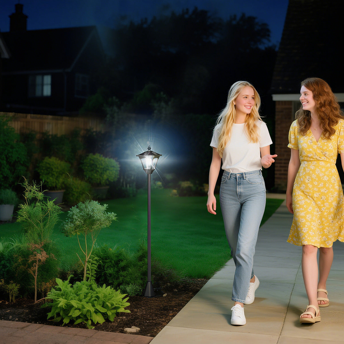 Solar Garden Lantern LED 30 Lumens Solar Lamp Ground Spike 120 cm Black (2)