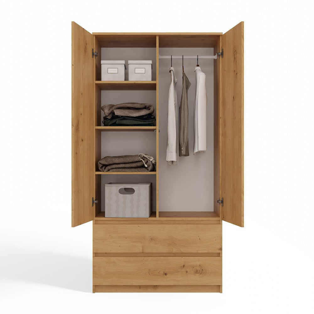 Kleiderschrank Malwa SS-90 EICHE ARTISAN – Produktabbildung 5