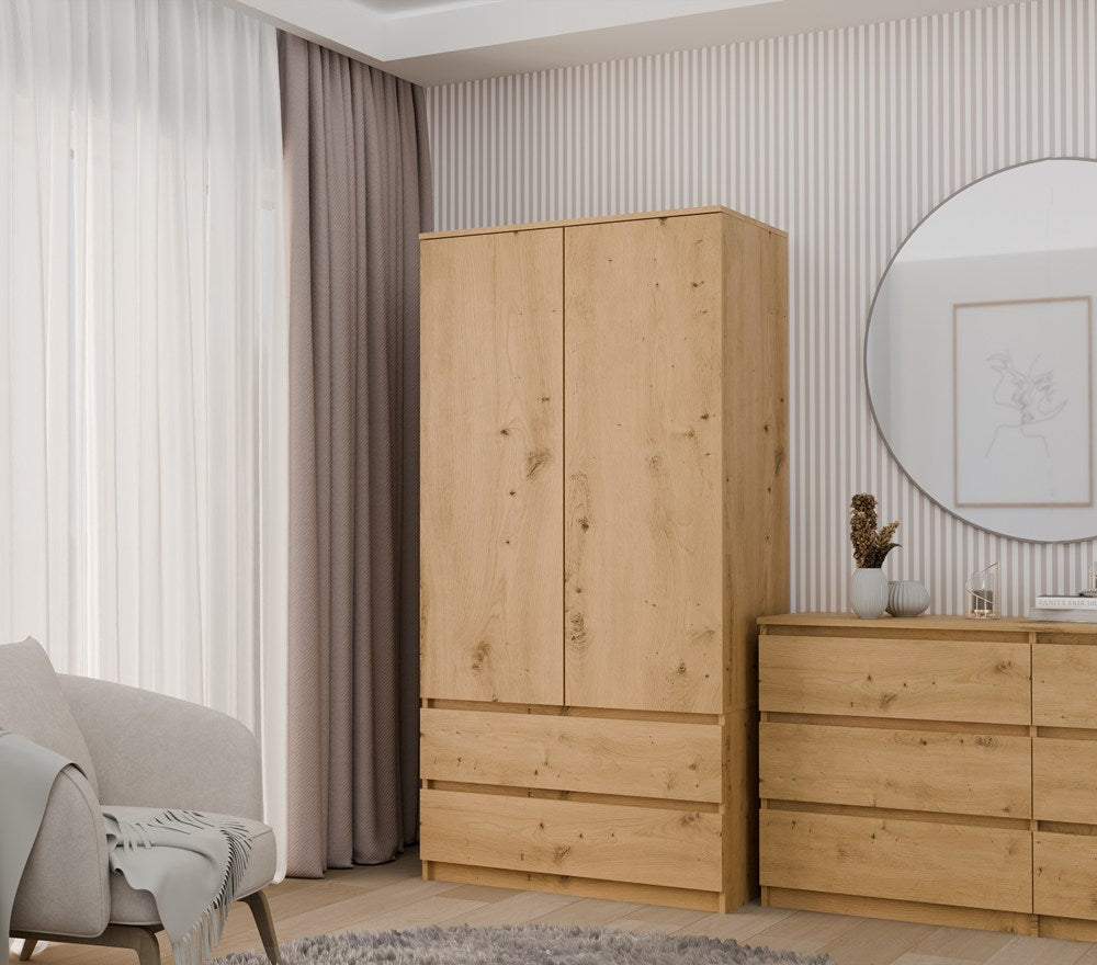 Kleiderschrank Malwa SS-90 EICHE ARTISAN – Produktabbildung 7