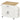 Kitchen island, kitchen trolley on wheels, with drop-leaf countertop, drawer, shelf, 120 x 68 x 85 cm, white