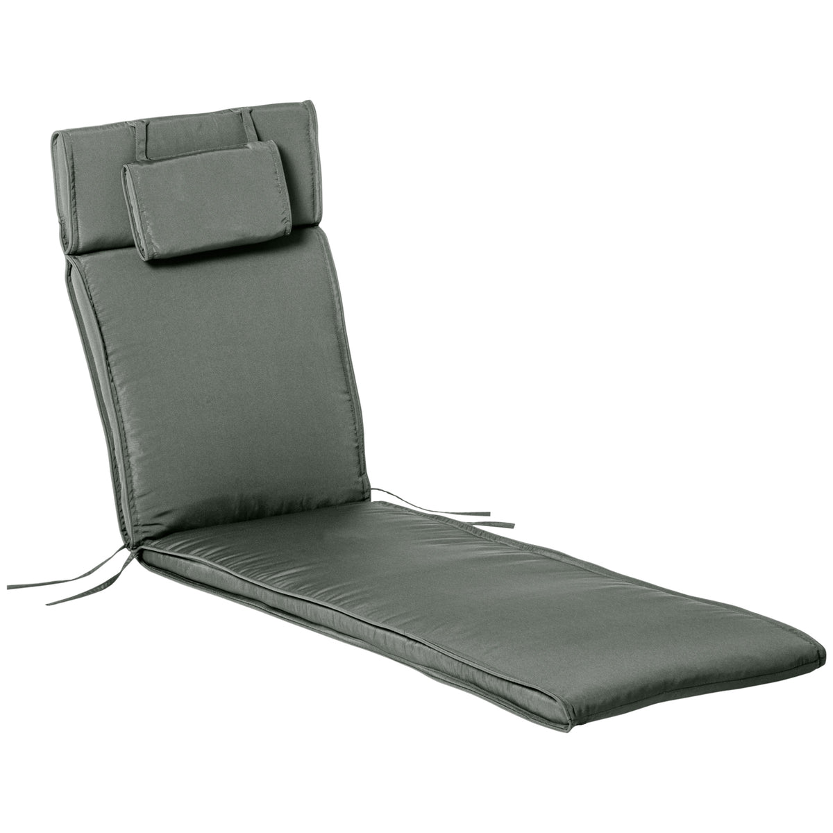 Sun lounger cushion garden lounger with removable pillow cover grey 198 x 53 x 5 cm cushion ONLY