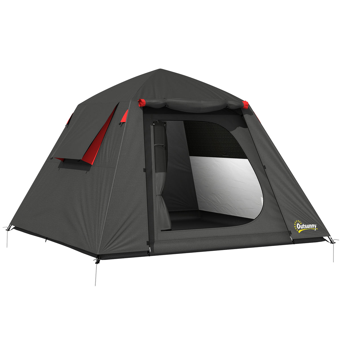 Camping tent 2 person 3000mm waterproof & windproof dome tent with 2 doors, 2 mesh windows, 2 side windows