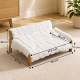 Elevated cat bed with wooden frame, removable cover, cotton filling, and non-slip feet, for cats up to 8 kg (3)
