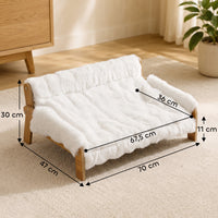 Elevated cat bed with wooden frame, removable cover, cotton filling, and non-slip feet, for cats up to 8 kg (3)