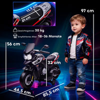 Electric motorcycle for children aged 18-36 months, ride-on vehicle, training wheels, lights, music, plastic (3)