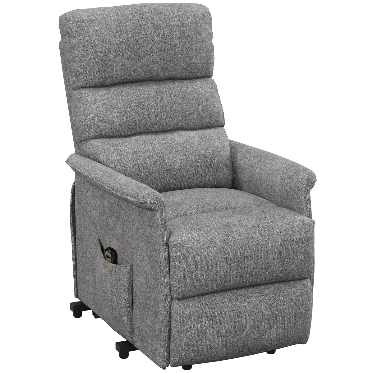 Recliner with lift assist, adjustable backrest/footrest, up to 120 kg, 66 x 90 x 96 cm, gray