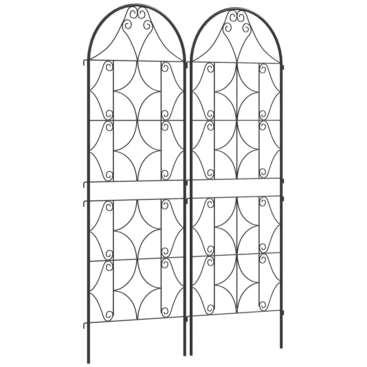 Metal Trellis 2-Piece Plug-in Set, Rustproof Climbing Plant Support, 50x150 cm, Black