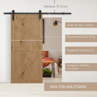 Sliding door track kit, up to 90 kg, carbon steel, 200 cm, black, tools included (4)