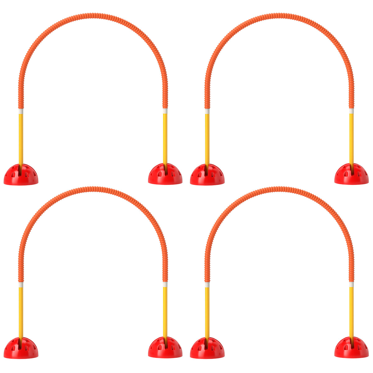 Dog agility equipment set with 4 adjustable hurdles, carrying bag, yellow and orange