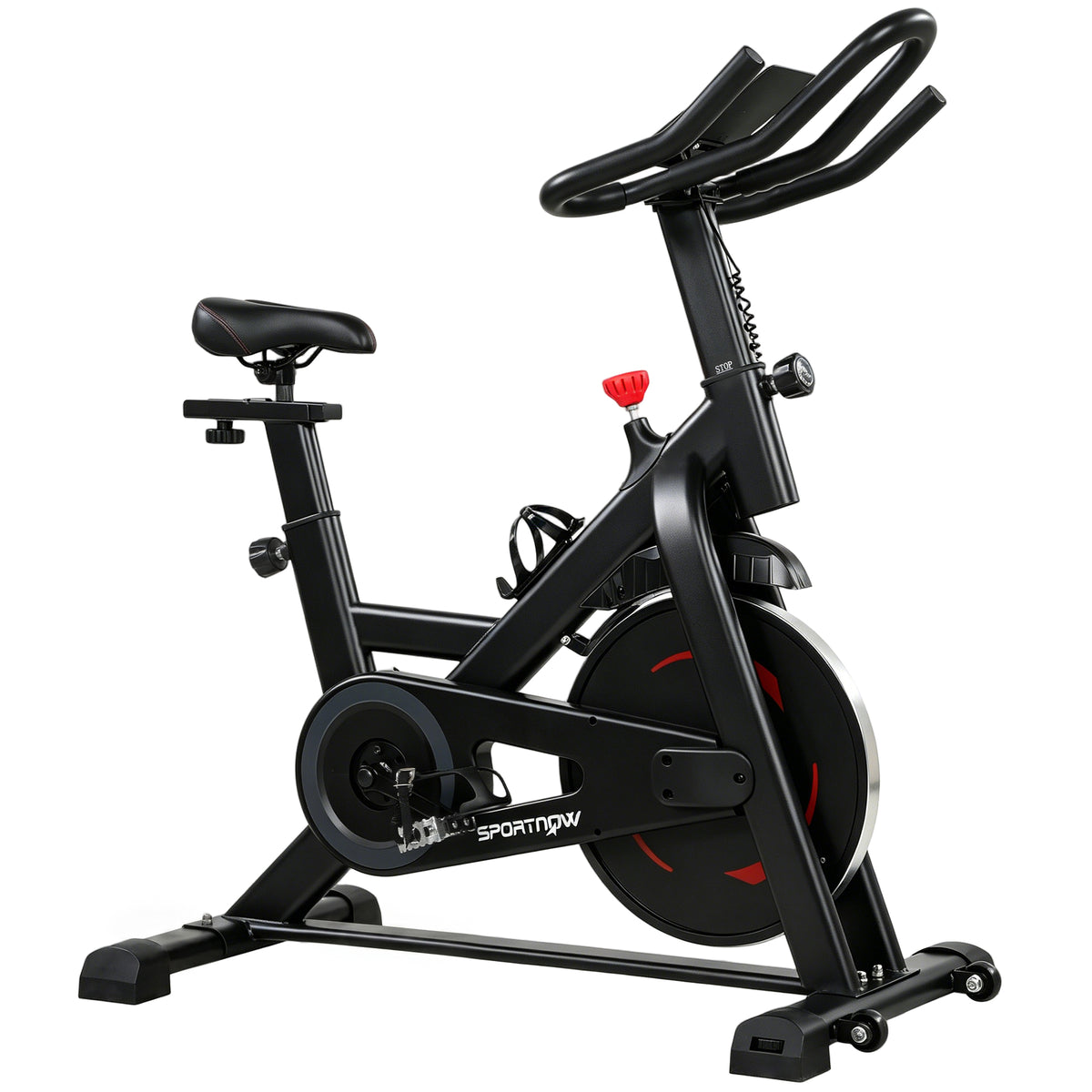 Height-Adjustable Exercise Bike with App, Magnetic Resistance, LCD Monitor, and Adjustable Handlebars with Phone