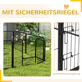 Puppy playpen, puppy enclosure, pet enclosure, foldable, lockable door, weather-resistant, 8 panels, black (7)