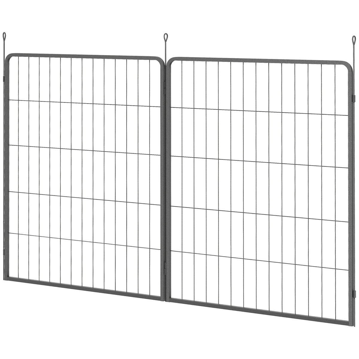 2-piece extension set for puppy playpen, dog fence panels, pet play area, steel puppy fence, grey