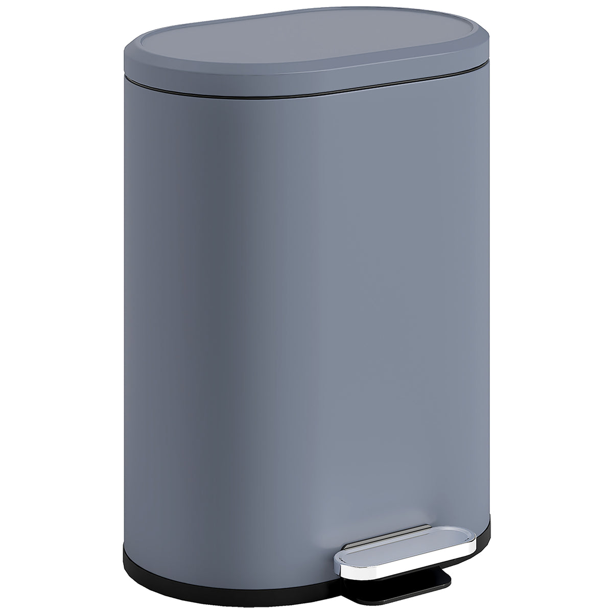 Kitchen trash can 30 liters pedal bin with soft-close lid, metal pedal, gray, 36.5 x 31 x 61 cm