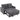 2-seater sofa bed, corduroy cover, convertible into a sleeper sofa, 2 cushions, side pockets, 157 x 190 cm, dark
