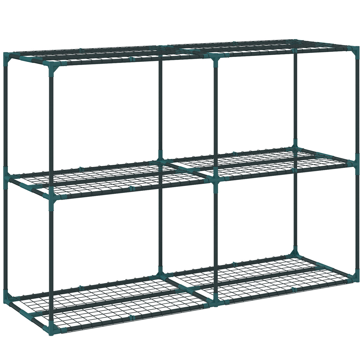3-tier plant stand, 100 cm high flower stand with shelves, multi-level steel dark green